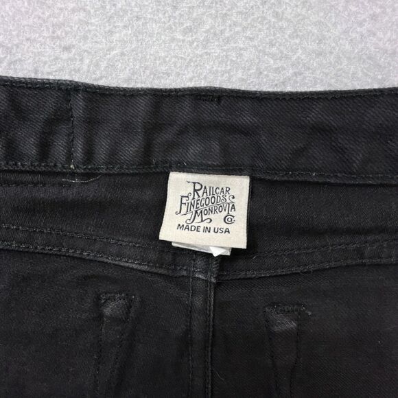 Railcar Fine Good Monrovia Jeans Womens 26 Black Selvedge Raw Denim Skinny USA - Picture 12 of 15